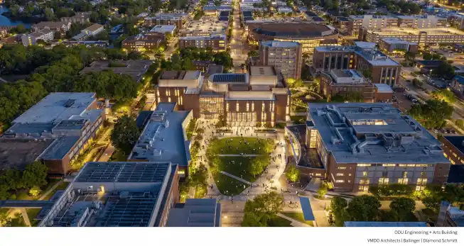 architectmag's tweet photo. Can architecture reinvent higher education?

Old Dominion University's new $223M Engineering & Arts Building tears down the wall between STEM and the arts, betting the future belongs to collaboration—not silos.

👉 Read the full story: https://t.co/xU869g6e3d

🏛️🎭⚙️

#Architecture #HigherEd #Innovation #Design #STEM #CampusDesign