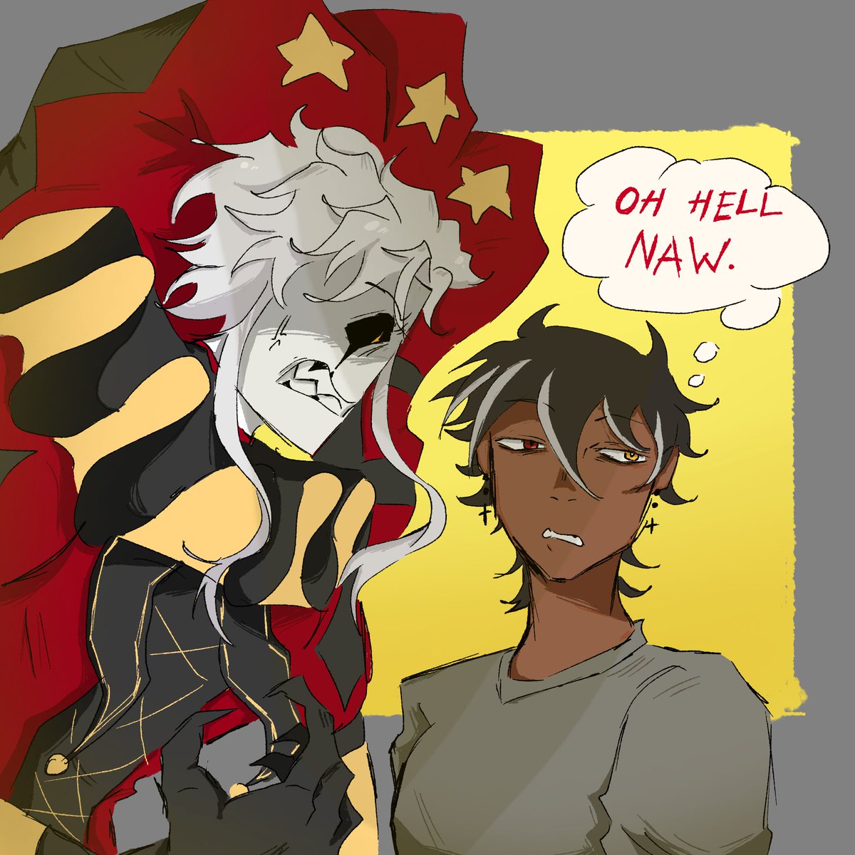 Bloxtardtoo's tweet photo. Pierrot it probably saying stuff like "Stay away from MC" or something

#tfc #thefreakcircus #thefreakcircusoc https://t.co/lRBR5NkaL6