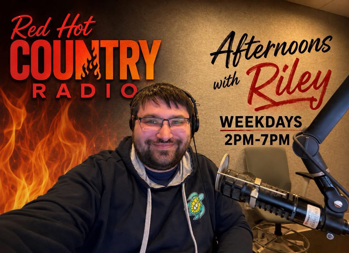 RadioRiley95's tweet photo. Afternoons with Riley on Red Hot Country Radio 
Weekdays 2pm-7pm
https://t.co/ISi8T9PpJd https://t.co/5e71pBCpHp