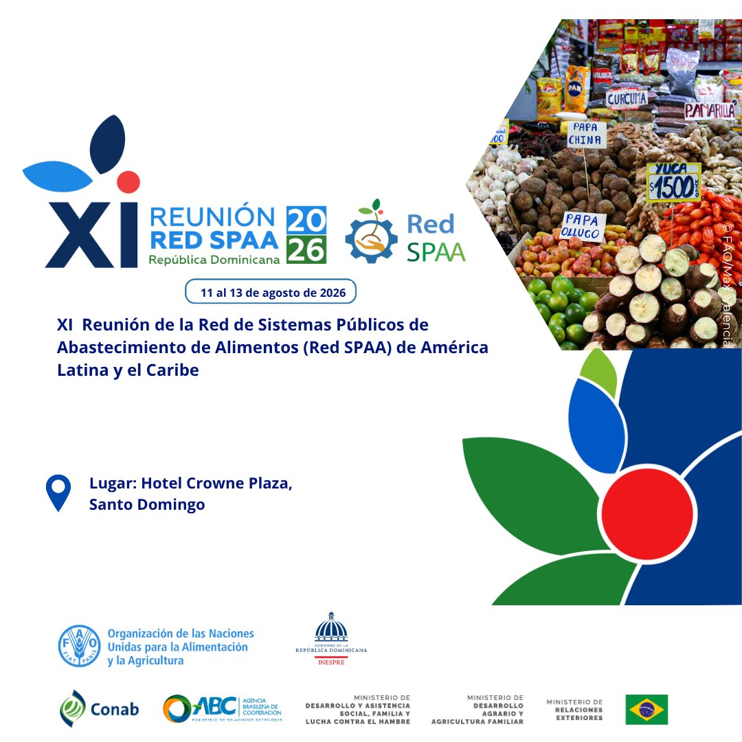 FAOAmericas's tweet photo. 📈 ¿Cómo enfrentar la inflación de los alimentos sin dejar a nadie atrás?
Este será el eje de la XI Reunión de la @RedSpaa, en Santo Domingo🇩🇴.
Un espacio para compartir 🗨️políticas, experiencias e innovación que fortalezcan el acceso sostenible a los alimentos en la región. 🌎 https://t.co/shRxJo0Kln