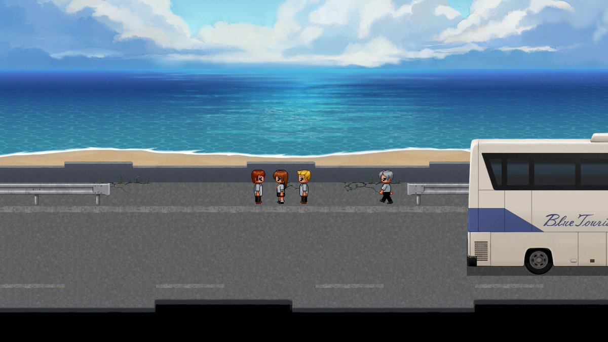 KaroshiMyriad's tweet photo. The Steam and Switch port of "Ao Oni 2" has released.

A new scenario "Ao Oni: Seaside School" is also included:

Hiroshi and the gang head to the coast for their summer seaside school trip.

Driven by the classic summer urge for adventure after hearing rumors of a monster lurking in an abandoned school near their lodge, they decide to sneak inside the school after dark...

Mysterious silhouettes, school chimes echoing through empty hallways... And a terrifying horde of never-before-seen, mutated monsters... What is the dark truth behind the incident that once shook this school?

Separated from the group, Hiroshi begins his desperate search to find his friends.

Steam: https://t.co/QvDDM4S6d4
Switch: https://t.co/thxsVgHtoO
#aooni #青鬼