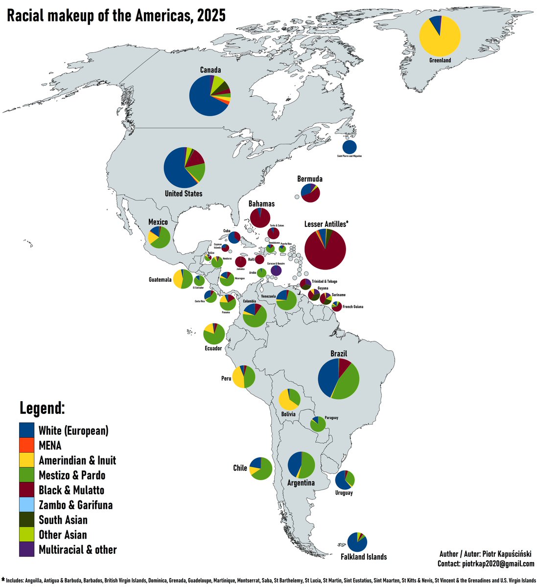 Civixplorer's tweet photo. 🧬 Racial makeup of the Americas. https://t.co/7ADxJ9ZYzD