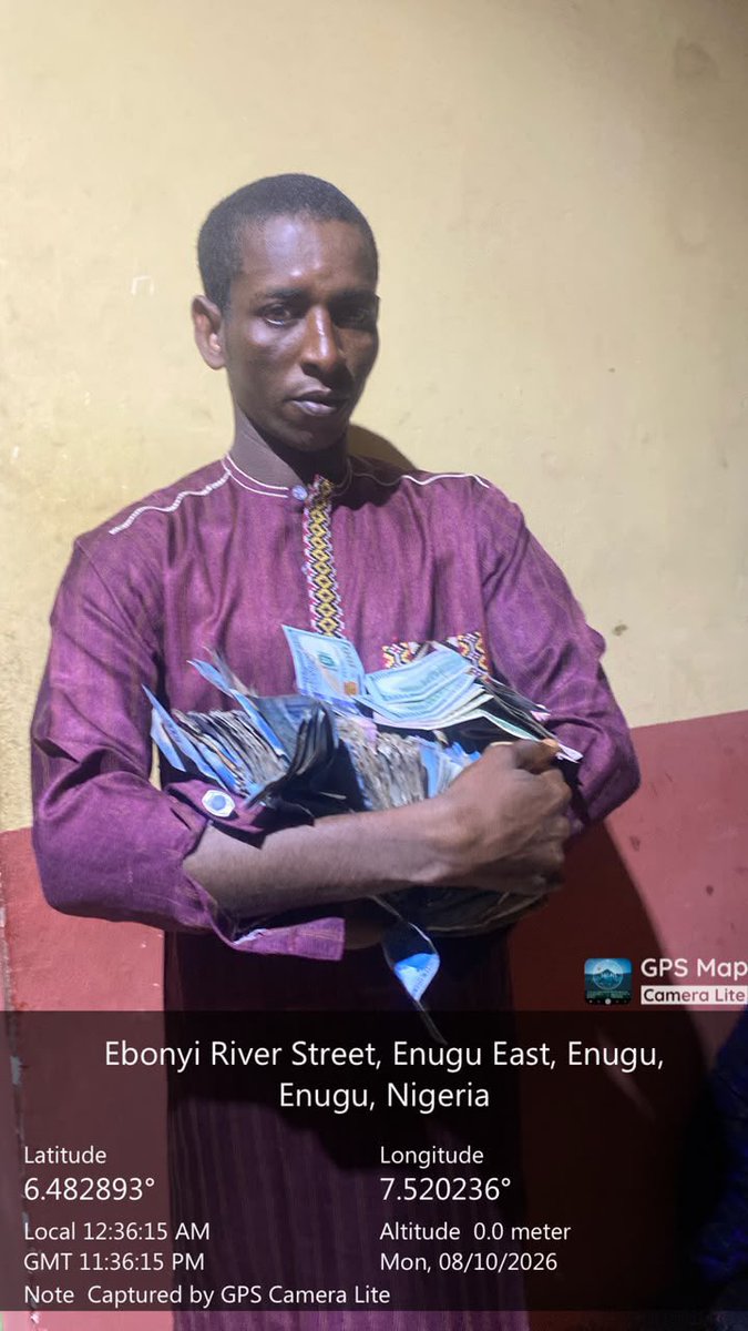 DejiAdesogan's tweet photo. TROOPS ARREST FLEEING KIDNAPPING SYNDICATE COMMANDER, RECOVER FOUR AK-47 RIFLES IN ENUGU

Troops of the 82 Division/Joint Task Force South East, Operation UDO KA, in collaboration with operatives of the Department of State Services (DSS), have arrested a notorious kidnapping syndicate commander and recovered four AK-47 rifles, seven magazines and 133 rounds of 7.62mm Special ammunition in Enugu State. The operation followed sustained intelligence-led efforts to dismantle a criminal syndicate linked to the abduction of two persons in Udi Local Government Area of the state on August 2, 2026.

According to the Army, troops had earlier neutralised one member of the syndicate and arrested another suspect. Intelligence obtained during the subsequent interrogation led security operatives to identify the fleeing commander and locate the group’s concealed weapons cache. Acting on the intelligence, troops intensified the manhunt and tracked down the syndicate commander in the Gariki General Area of Enugu as he attempted to flee the state. Preliminary investigations indicate that the suspect is allegedly linked to several kidnapping operations across the South East and North Central regions. Items recovered from him included US$1,000, ₦785,900 in cash and other incriminating materials.

Further exploitation of intelligence from the arrested suspects led troops to Umuchingu Ujenike Forest, where members of the syndicate had reportedly concealed their weapons. A follow-up operation at the forest hideout resulted in the recovery of four AK-47 rifles, seven AK-47 magazines and 133 rounds of 7.62mm Special ammunition.

The Army said the operation underscores the effectiveness of intelligence-driven joint operations in disrupting organised criminal networks, apprehending fleeing suspects and denying criminal elements access to weapons and safe havens. The arrested syndicate commander is currently undergoing further interrogation, with security operatives expected to use the information obtained to track down other members of the network and their collaborators.