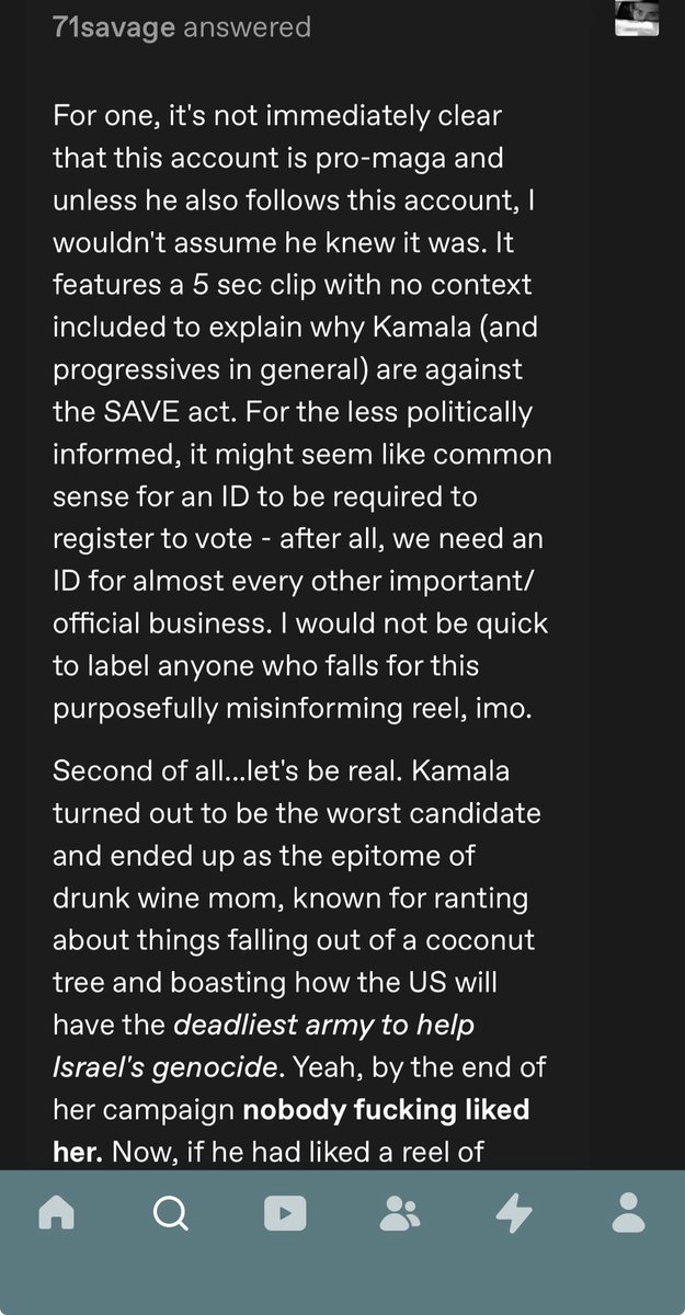TheToastyboi123's tweet photo. They are on tumblr calling Kamala Harris a “drunk wine mom” because they want to believe Macklin Celebrini is a liberal 💀 https://t.co/TRs194tY08