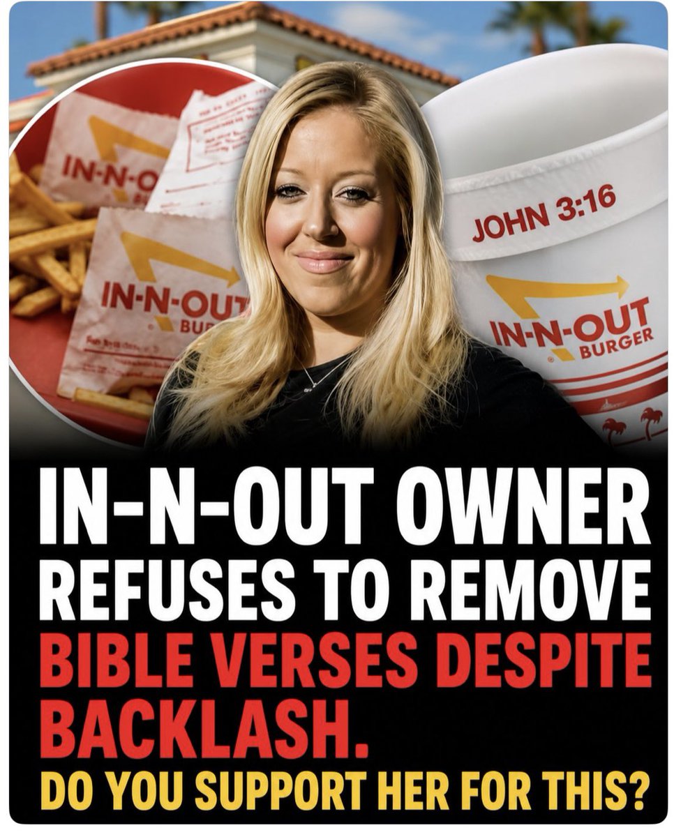 hrkbenowen's tweet photo. I support Lynsi Snyder for refusing to remove the Bible verses. https://t.co/kFcFd3p2V8