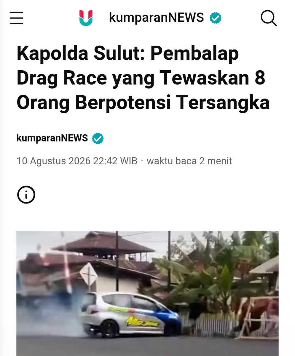 SmwGwOto's tweet photo. Informasi terakhir, 7 orang meninggal dunia dan 8 orang luka berat.

Menurut Kapolda Sulut, Irjen Pol Roycke, pembalapnya berpotensi jadi tersangka.

Menurut Pembalap sekaligus influencer Otomotif, tidak seharusnya Pembalap menjadi tersangka dalam insiden sebuah balap resmi. https://t.co/tYGGTrnxL7