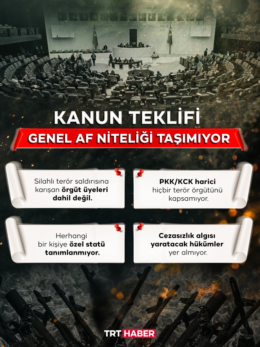 ulkucuhareketr's tweet photo. YALANLARA İNANMA, DEVLETİNE GÜVEN!

• Silahlı terör saldırısına karışan örgüt üyeleri dahil değil.

• Herhangi bir kişiye özel statü tanımlanmıyor.

• Cezasızlık algısı yaratacak hükümler yer almıyor. https://t.co/AQZTCXhISV