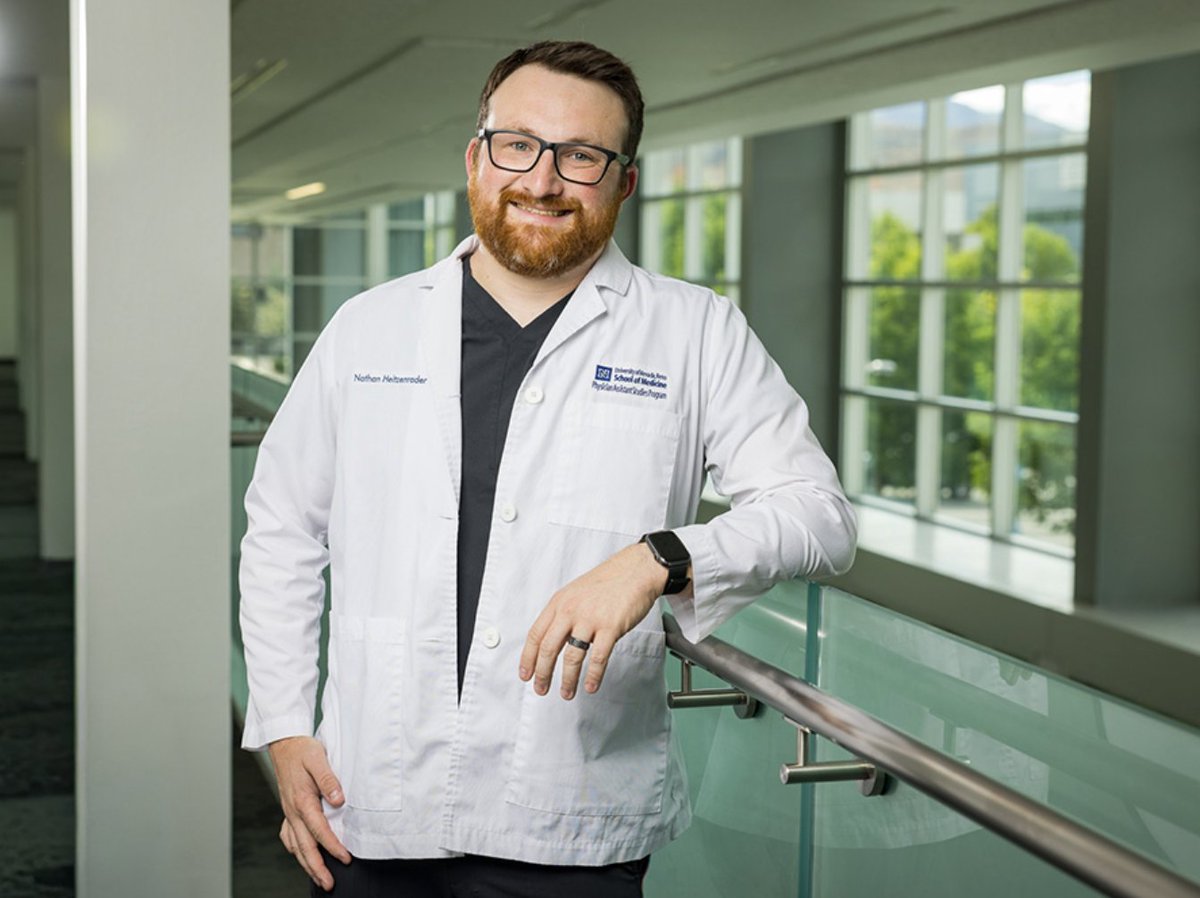 unevadareno's tweet photo. For Nathan Heitzenrader, a recent graduate of the @unrmed Physician Assistant Studies program, transitioning from physical therapy to PA Studies was a natural next step. #FacesOfThePack https://t.co/RXDv0iK1y2 https://t.co/DXZN870Gg2
