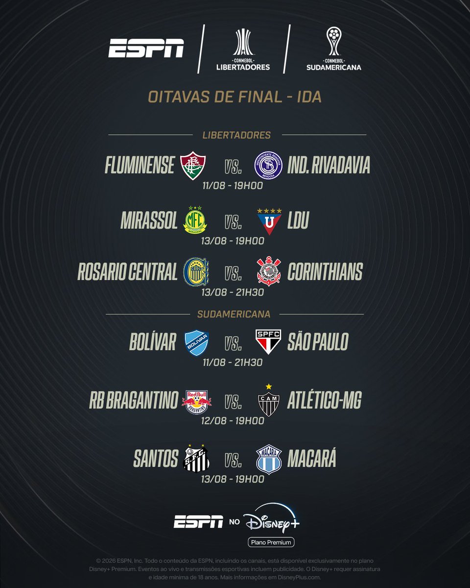 DisneyPlusBR's tweet photo. A América vai ferver! 🔥🏆

Assista à CONMEBOL Libertadores e à CONMEBOL Sul-Americana pela ESPN no Plano Premium do #DisneyPlus. https://t.co/mlHGAKvHBR