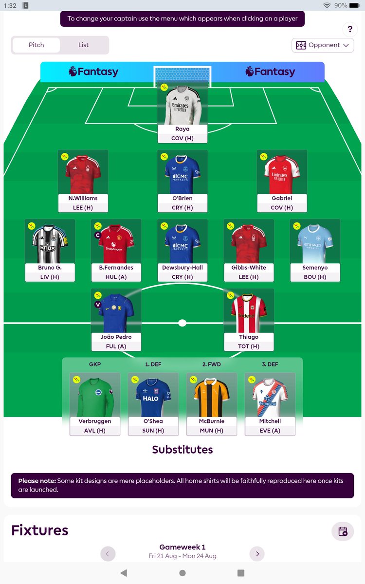 PeterSlade4's tweet photo. @OfficialFPL without Haaland. Bench management could be interesting https://t.co/hi19HDup4t