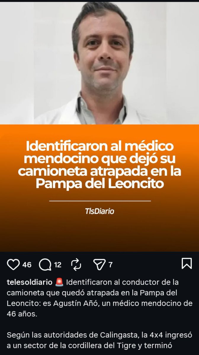 CarlisGuzman's tweet photo. @RealTimeRating Agustín Añó  médico mendocino de 46 años es el hijo de puta que se pasó por el forro del orto la prohibición y se metió de igual manera a destruir nuestro monumento natural. Hasta cuándo estos imbeciles van a hacer lo que quieran sin tener consecuencias? https://t.co/9AU8yI7Dzf