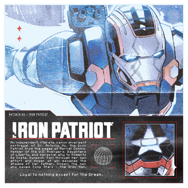 advancedideamec's tweet photo. INDEPENDENT PORTRAYAL OF 
IRON PATRIOT//TONI HO.
--
#MARVELRP 
--
#MVRP https://t.co/JOr43NL5lZ