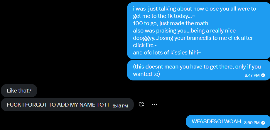 LunaThePupp's tweet photo. Ahah~ Caught it in the instant~

250 yayy~

Good Doggy~

Now we are on 900$ sent today and-

1k day

SUCH A GOOD DOGGY OMG~

*MWAHMWAHMWAHHHHH*

You would be more than allowed to spurt to the 4 digit goal hehe~

A-ahem

I think today i am gonna order some food  :3