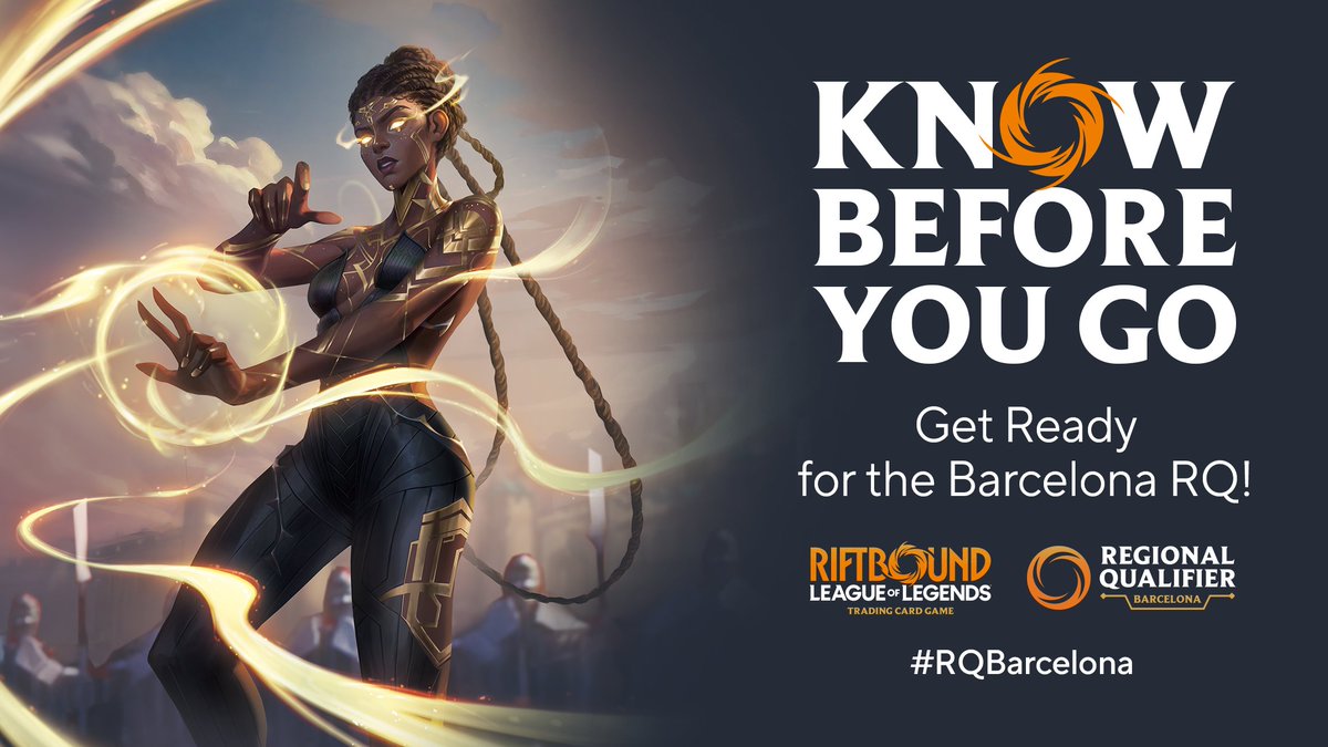 playriftbound's tweet photo. We’re headed to Barcelona soon! Before you pack your deck, check out our Know Before You Go article for everything you need to know about #RQBarcelona! 🇪🇸

Learn More: https://t.co/QNQbNs0Szi https://t.co/5qs5zreKik
