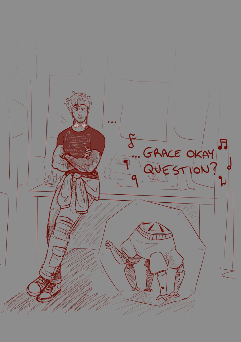 ladywarlock03's tweet photo. Not extremely proud of this one but hey, it's for the giggles. Crazy right?
 
Crazy? I was crazy once...
...
They locked me in a room...

[Part 1/2]

#myart #projecthailmary #rylandgrace #rockyphm #phmfanart https://t.co/oEIb3VNZyG
