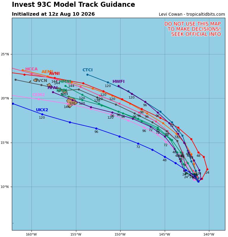 daniloevan11's tweet photo. Key Messages have been released by the NHC on Invest #93C as the potential for a direct impact to Hawaii is looking more possible. There is still a lot of uncertainty with exactly will happen, but all of the major model guidance is showing a general track in the direction of... https://t.co/zzRkxxHkDm