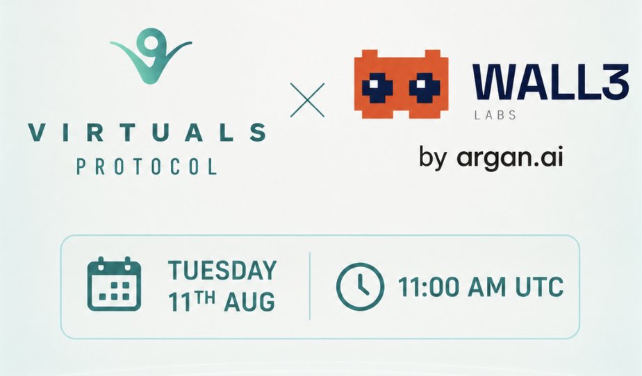 umeirzz's tweet photo. Going live tomorrow with @Wall3_Labs by https://t.co/mhhUNnbhgL x @virtuals_io at 11:00AM UTC

A TradFi going on-chain. Don't miss this one, mark your calendar and see you there! https://t.co/BYT6kljeb7