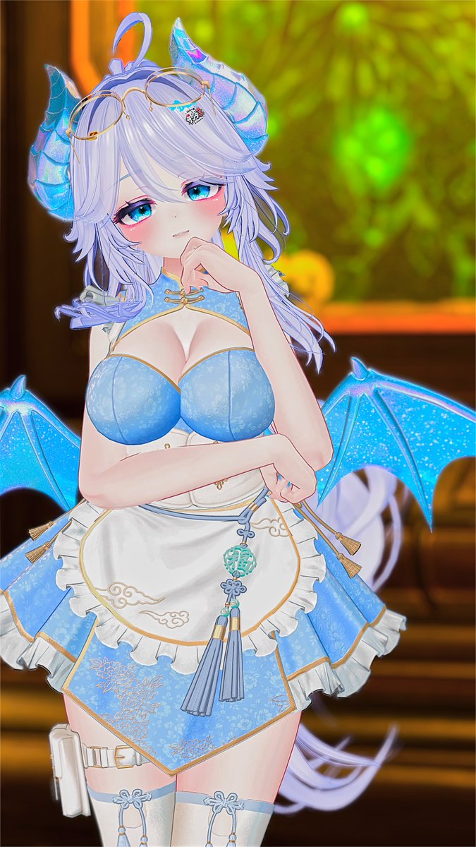 vrsanta3's tweet photo. このチャイナドレス可愛い！
#Airi_3D #MONGHAUS_vrc #VRChat https://t.co/J4Qgu2kqqZ