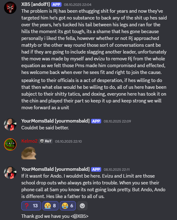 RoTNewsNetwork's tweet photo. AFTER WE SLUMPED @VR INTO THEIR LOWEST OF LOWS WITH THE @KETAMINEPETE SAGA (LOTS ON THIS COMING SOON) 🫵🤡 

@RJ DECIDED TO JUMP SHIP BECAUSE OF THEIR OUT OF GAME ACTIVITIES GETTING OUT OF HAND! 🫣

WHILE HE WAS GONE THE REST OF @VRADMIN HAD A LOT TO SAY ABOUT HIM! 👀 

FEEL FREE TO REACH OUT TO HEAR ALL THE THINGS THEY'VE HIDDEN FROM YOU @RJ! 📨