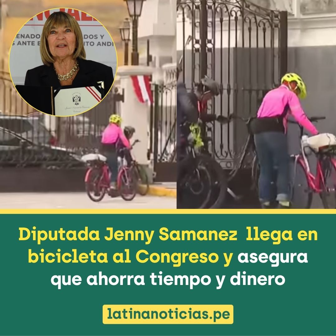 Latina_Noticias's tweet photo. 🔴 Jenny Samanez llegó en bicicleta al Congreso desde Chorrillos y aseguró que este es su principal medio de transporte. La diputada de la bancada Obras señaló que esta es la cuarta vez que llega al Legislativo sobre dos ruedas.

La parlamentaria anunció que planteará habilitar un estacionamiento para bicicletas en el Congreso y sostuvo que movilizarse de esta manera le permite ahorrar en pasajes, cuidar su salud, evitar parte del tráfico y reducir su tiempo de traslado en aproximadamente 19 minutos.