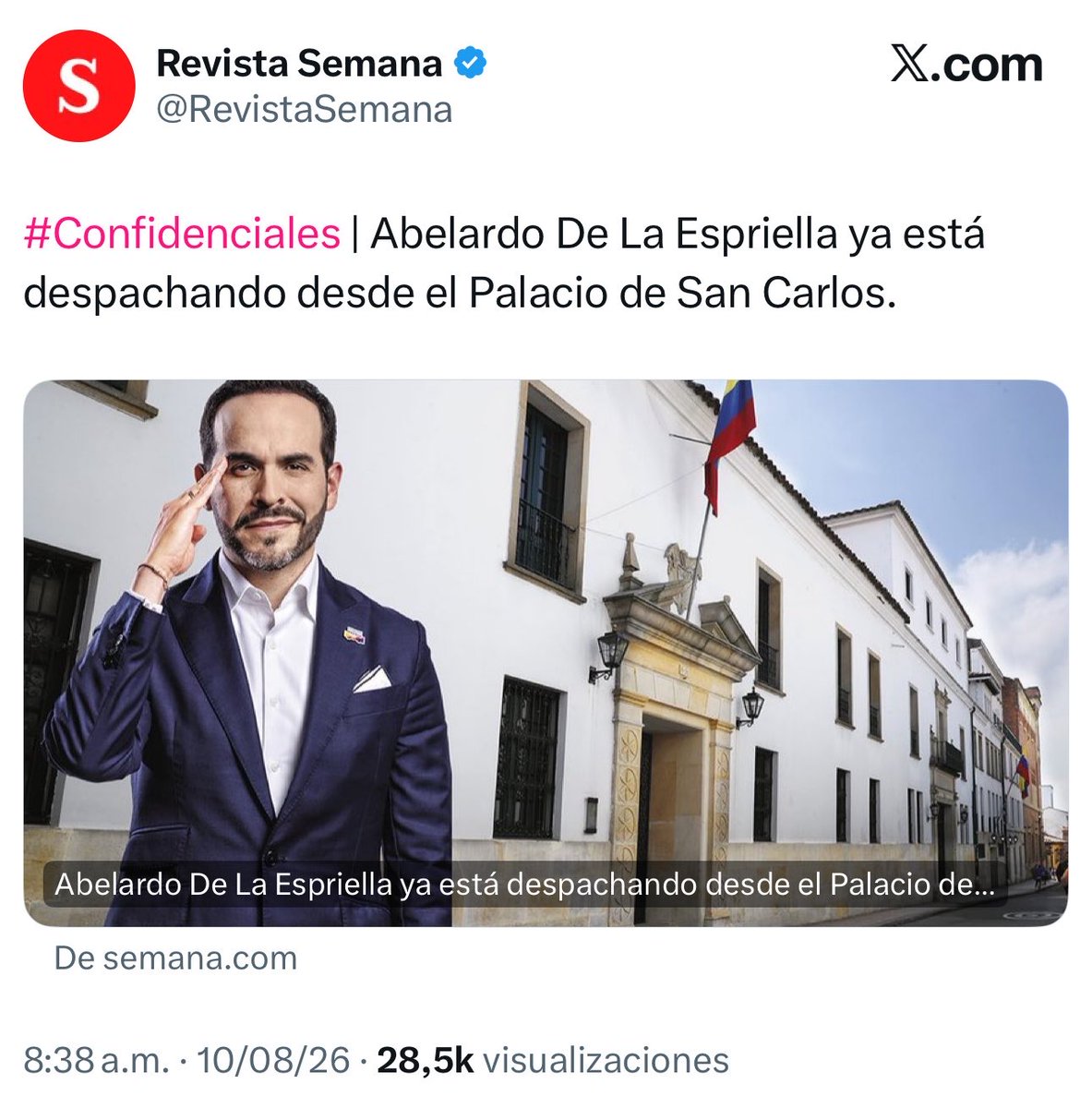 MoisesNinco_'s tweet photo. Según @RevistaSemana el ilegítimo ya estaba despachando desde San Carlos, pero casi una hora después el tipo sube un video diciendo que se dirige hasta ahora hacia Bogotá.

Difícil coger en una verdad a Mentiras Semana. https://t.co/3HFyPcuhWX