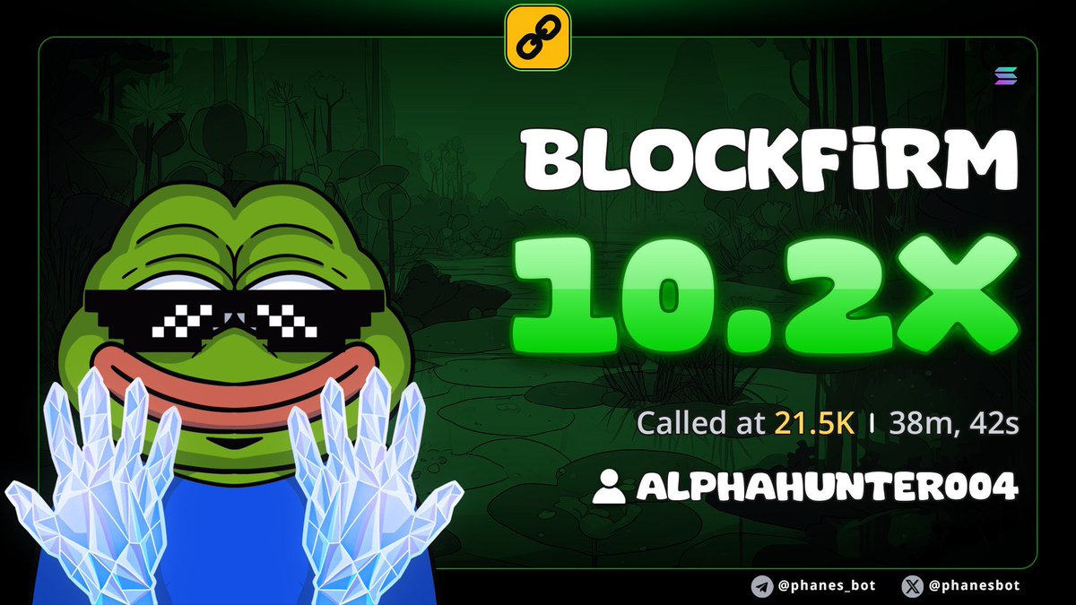 Alpha_hunter002's tweet photo. 10.2x profit from my call on $BLOCKFIRM

HBBzqNDkkjrBJh8a72t5qQAkXXzdSacD6sFStnTPpump https://t.co/1z4tbFK6YE