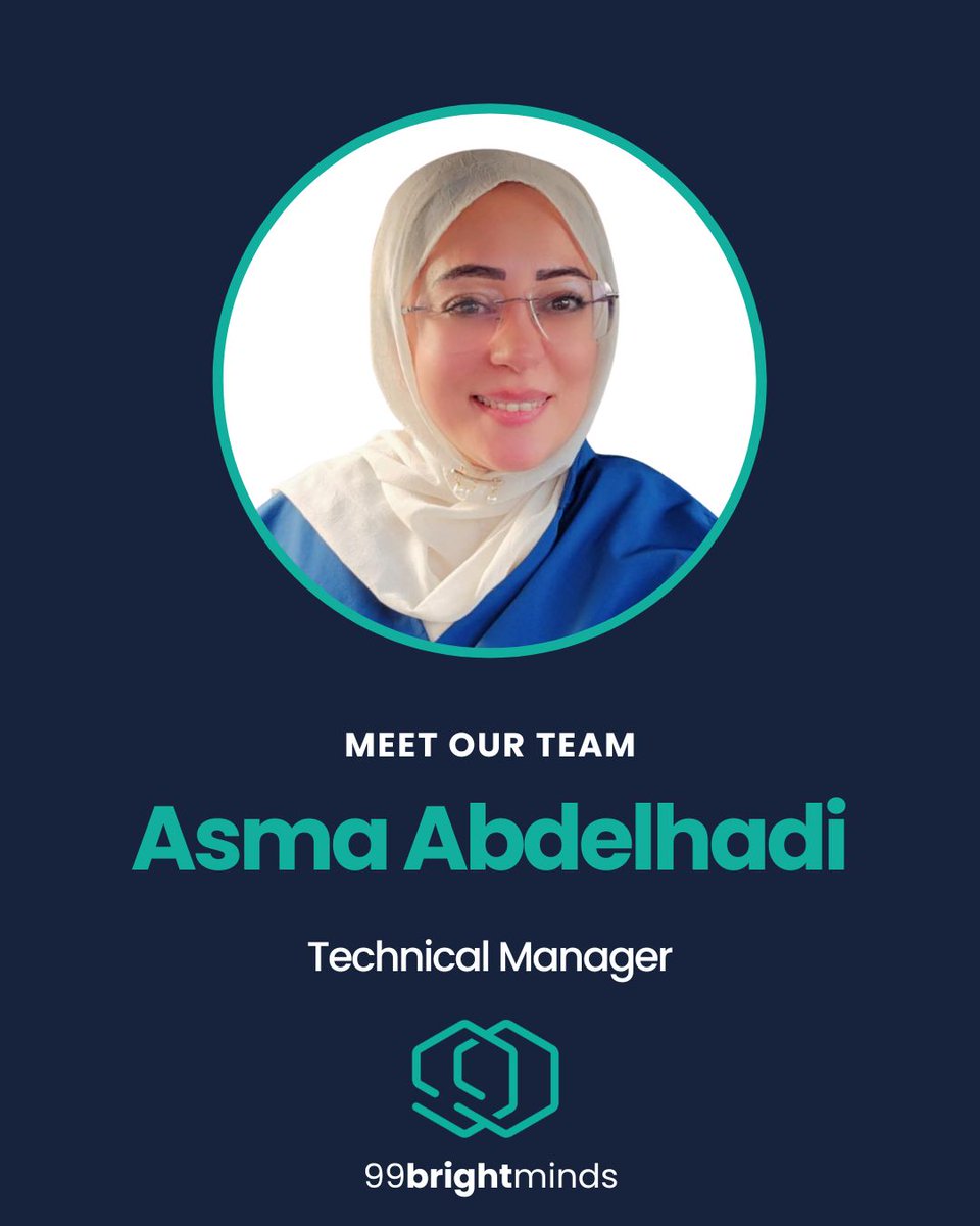 99brightminds's tweet photo. Meet the people behind 99brightminds. 🤍
 
Today, we’d like you to meet Asma Abdelhadi, our Technical Manager. https://t.co/7fTWIYe9E7