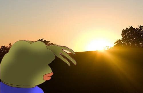 notenoughglass's tweet photo. clearpill: Pepe's sun is really setting https://t.co/bMf2yn5nhW