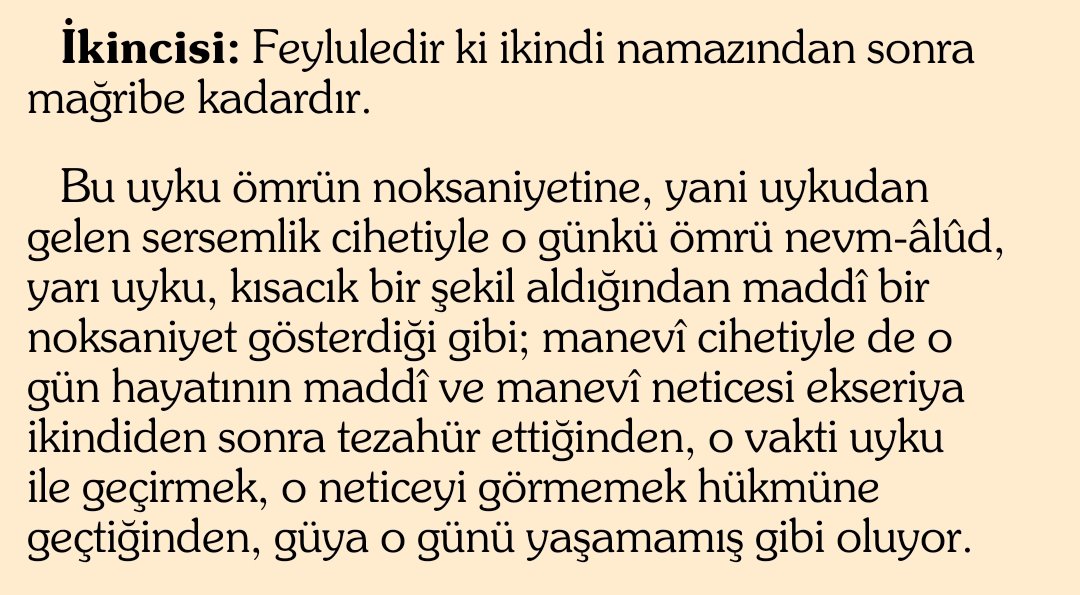 talebe1i's tweet photo. @nariek892616 O vakti uyku ile geçirmek, o neticeyi görmemek hükmüne geçtiğinden, güya o günü yaşamamış gibi oluyor.

Bediüzzaman Said Nursi https://t.co/lj0cI6VUhQ