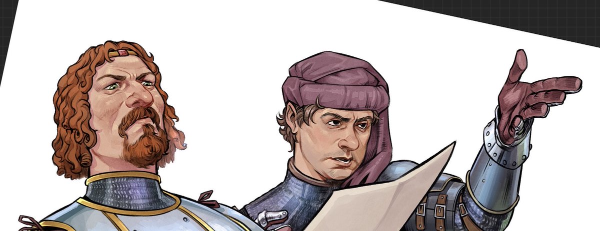 relina_ruj's tweet photo. A lil WIP for the #KCDBOOK 
🖤🧡
Sigi &amp; Istvan are such a great team! 
#kcd https://t.co/ziYAPe0SMy