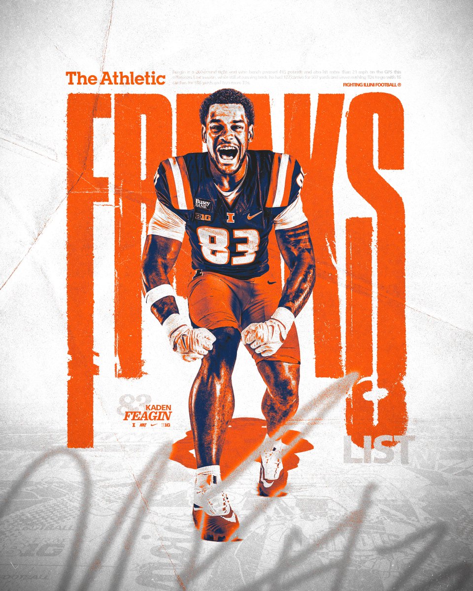 IlliniFootball's tweet photo. 6'3". 260 lbs. 415 bench. 21+ MPH.

The numbers speak for themselves.

Kaden Feagin — The Athletic Freaks List. https://t.co/ll5fMhhl3C