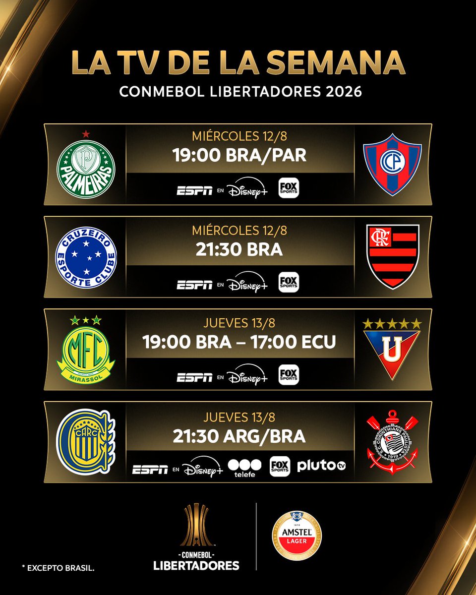 CONMEBOL's tweet photo. La CONMEBOL @Libertadores reanuda el camino hacia la Gloria Eterna con la Ida de los Octavos de Final 🏆