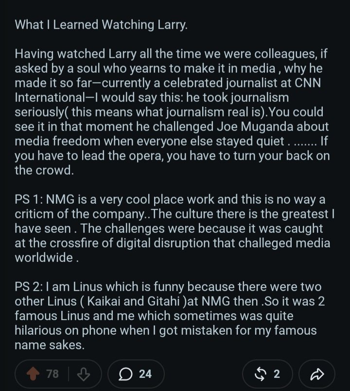 BloggersKE's tweet photo. @KipajiComms @LarryMadowo @linuskipaji "Thanks for such a heart warming story. Larry is definitely one of our best exports" https://t.co/QUU2CMwDKP