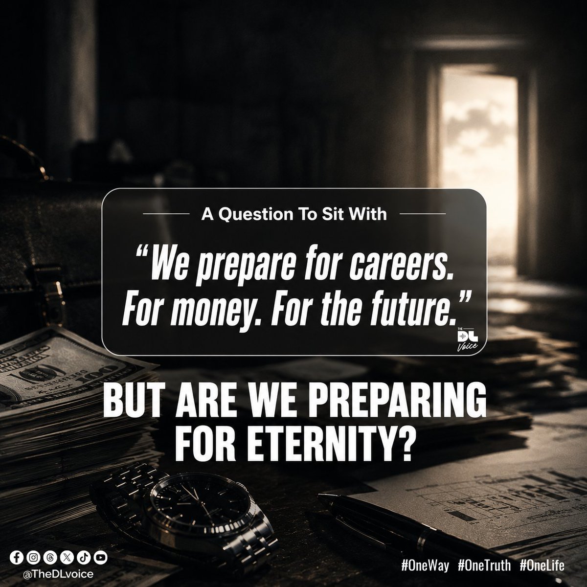 TheDLvoice's tweet photo. As you prepare for life, are you preparing for the afterlife?
Time on earth ends, but what about the endless time after earth?
Prepare to meet thy Lord.
#OneWay
#OneTruth
#OneLife
🖼️ @IyanuI5 https://t.co/uiBc1nRpkT