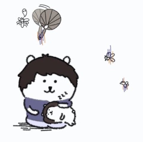 1Simp4QinChe's tweet photo. This cute joke bear Caleb drawing 🥺 Gege killing mosquitos while we sleep happily on his lap… 🦟 go away!! 😤 https://t.co/jXokxegomk