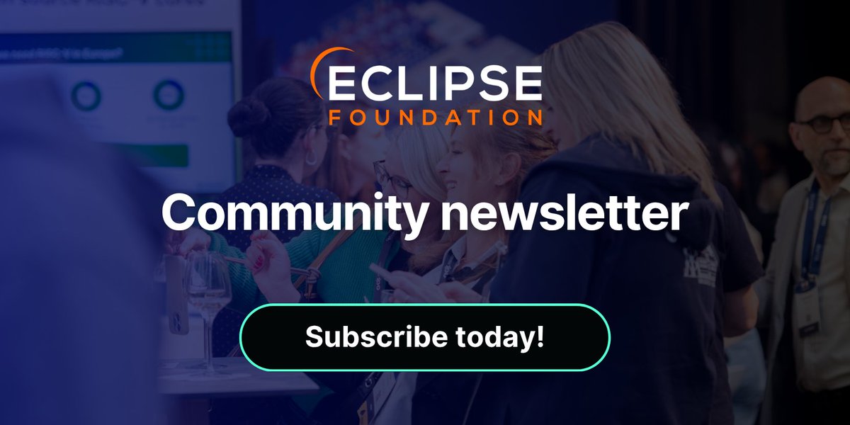 EclipseFdn's tweet photo. 📰 Stay connected with the latest from the #EclipseFdn community.

The July 2026 Community Newsletter highlights:

✨ First-class RISC-V support for Eclipse ThreadX
✨ A committer journey with Neha Burnwal
✨ New open source security and regulatory compliance resources
✨ @openvsx reaching the mature phase
 ✨New projects, releases, and upcoming community events

Read the newsletter 👉 https://t.co/4O4MKb8zy1 

#EclipseFdn #opensource #community #RISCV #developerTools