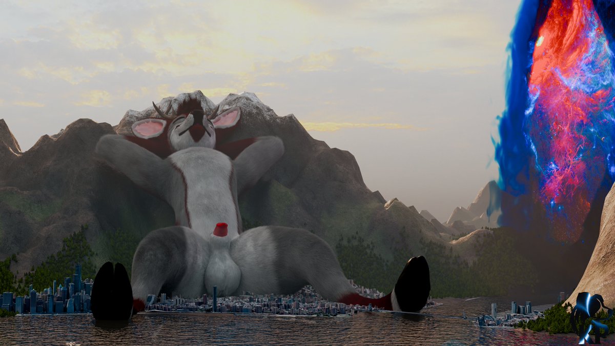 KejPlay0071's tweet photo. moment of relaxation🏙️
@Reiyo76 
#furry #render #b3d #micromacro #size #hooves https://t.co/PyiEy3A2fe