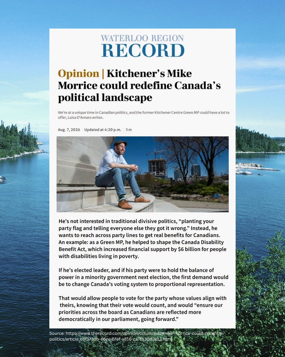 FairVoteCanada's tweet photo. Former MP @morricemike is making proportional representation his non-negotiable demand in a minority government if elected Green Party leader! 

Replacing first-past-the-post with proportional representation puts real power back where it belongs: with voters. https://t.co/c6cKqL8Fg4