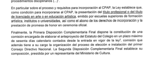 cviguria's tweet photo. La diputada Rossana Alayza del Partido del Buen Gobierno ha presentado un proyecto de ley relevante: la eliminación del llamado "Colegio de artistas del Perú" que fue aprobado por el Congreso pasado y que incluía una disposición final claramente anti-Delia Espinoza como decana del Colegio de abogados de Lima. 

Su justificación es clara y va directa al grano en 5 párrafos. En resúmen: es ridícula. 

Así la situación, hay un patrón de proyectos de ley que son los primeros en presentarse en el Congreso bicameral: derogar las sinrazones legislativas aprobadas por el anterior Parlamento.