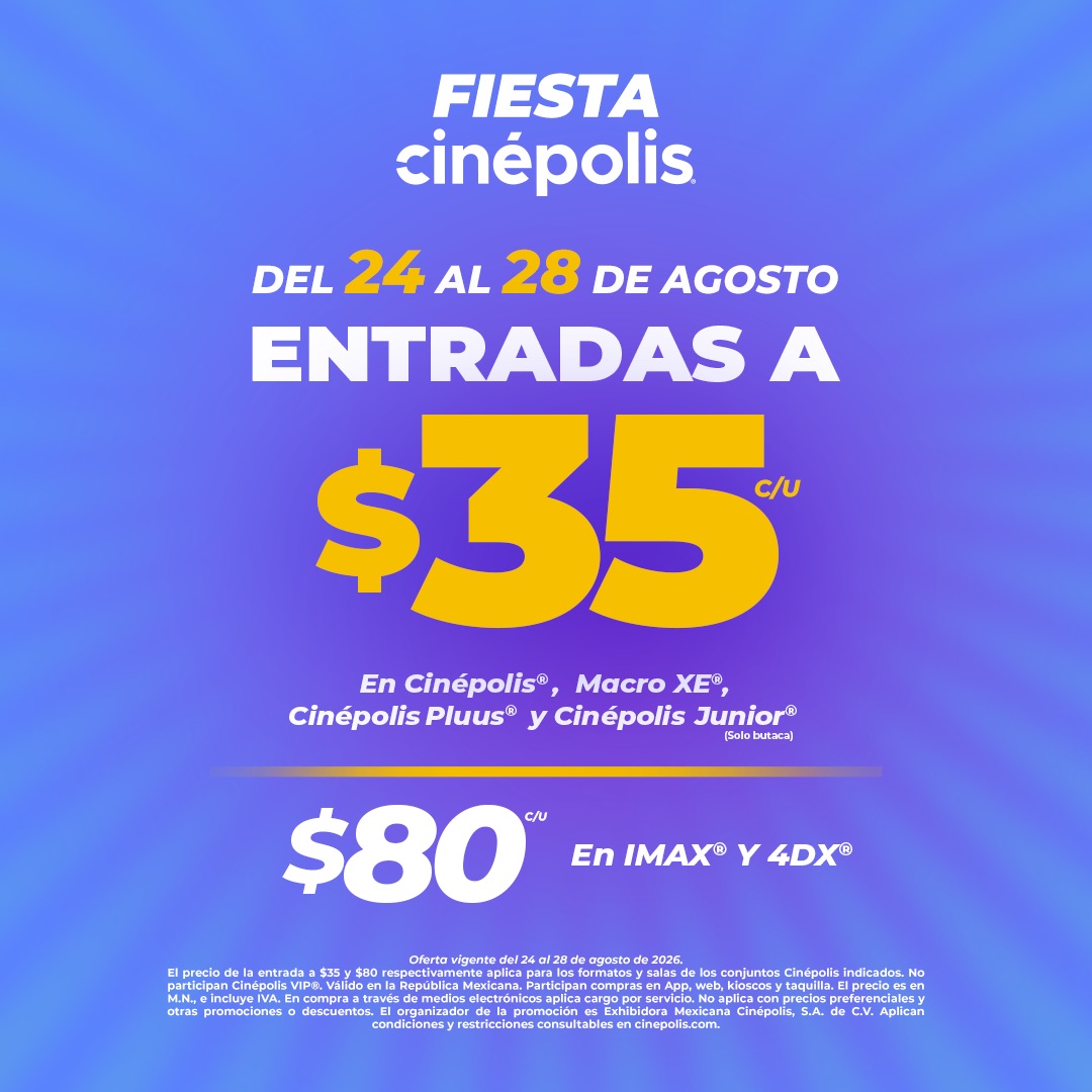 Cinepolis's tweet photo. ¡El final del verano está por llegar! 🌞🕶️🏖️Y para festejar pondré los boletos a $35 pesos para que puedas ver más de una peli e invitar a más de un amigo al cine. 

¡Guarda ya la fecha de #FiestaCinépolis! 📆 https://t.co/BbDeSjHnWH