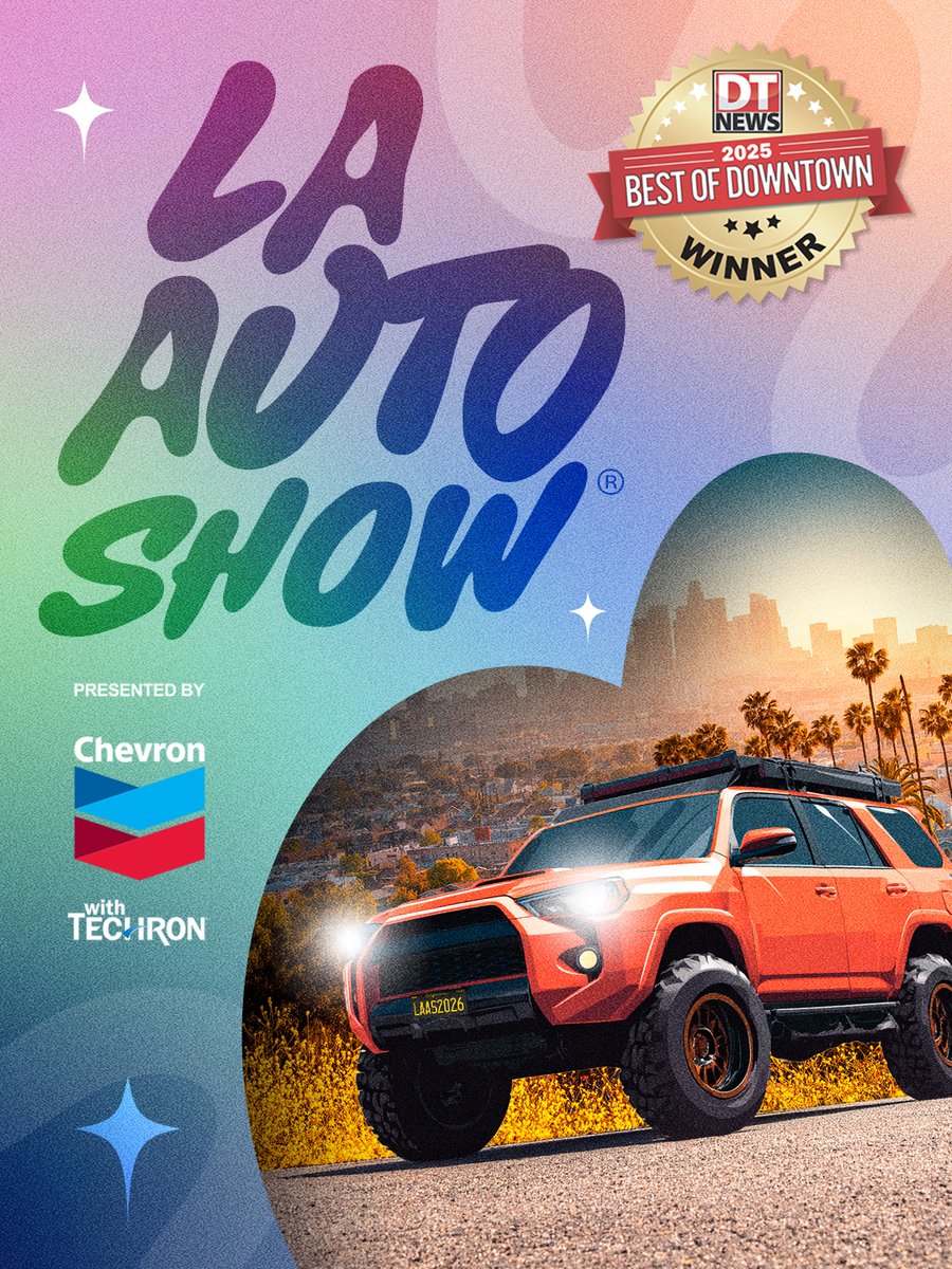 LAAutoShow's tweet photo. We just found out we were voted Best Annual Event in DTLA by the readers of @DowntownNews. Thank you for showing up for us!

Save 10% on select tickets through August 14!*

🎟: https://t.co/PWnnFuH6lk

*Restrictions apply https://t.co/oGujYPs4fy