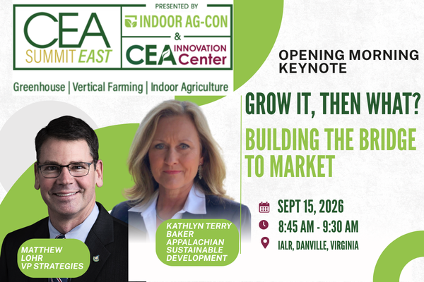 indooragcon's tweet photo. #CEASummitEast will open with the keynote: “Grow It, Then What? Building the Bridge to Market.” Kathlyn Terry Baker of @ASDevelop1 &amp; Matthew Lohr of VP Strategies tackle what it takes to move crops from production to market.

📍 Sept 15-16 | @IALR
 https://t.co/D9t6a635is https://t.co/JMamcsB6qa