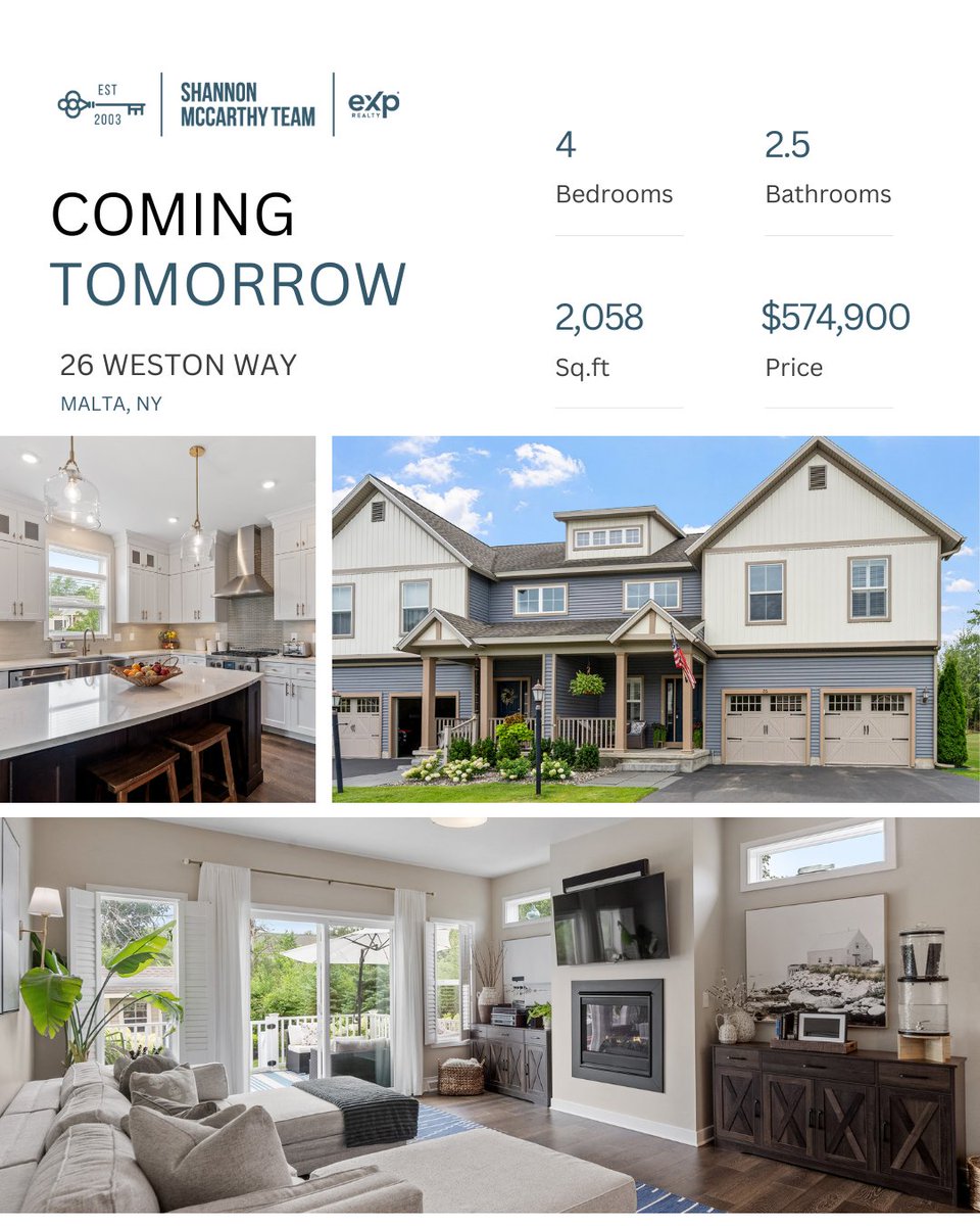 shannonmccarthy's tweet photo. COMING TOMORROW
Five new listings are hitting the Capital Region tomorrow; and there's something for every kind of buyer.
Five homes, five price points, one team.
#SaratogaSprings #CapitalRegion #SaratogaRealEstate #NYRealEstate #ShannonMcCarthyTeam #ComingTomorrow https://t.co/X9K58ccgPz