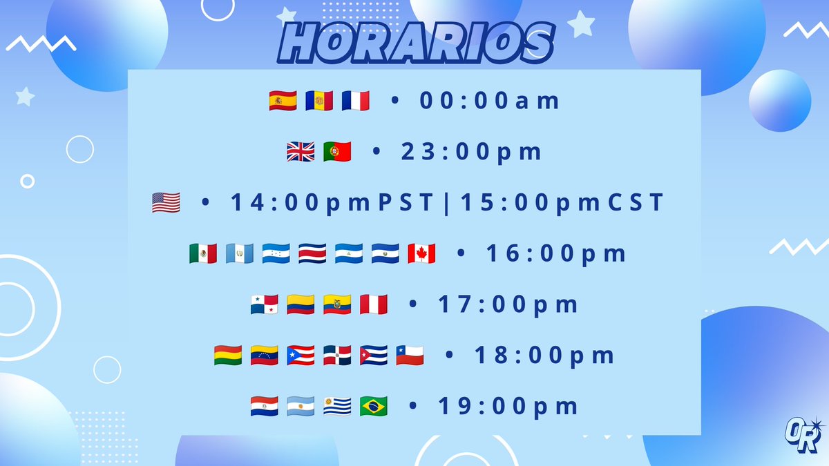 OnlyRoier's tweet photo. 📢 | Tuvimos un pequeño error, aquí estan los horarios corregidos 🫡.

 Gracias a los que nos avisaron 💙 https://t.co/7ya3fv9XWE