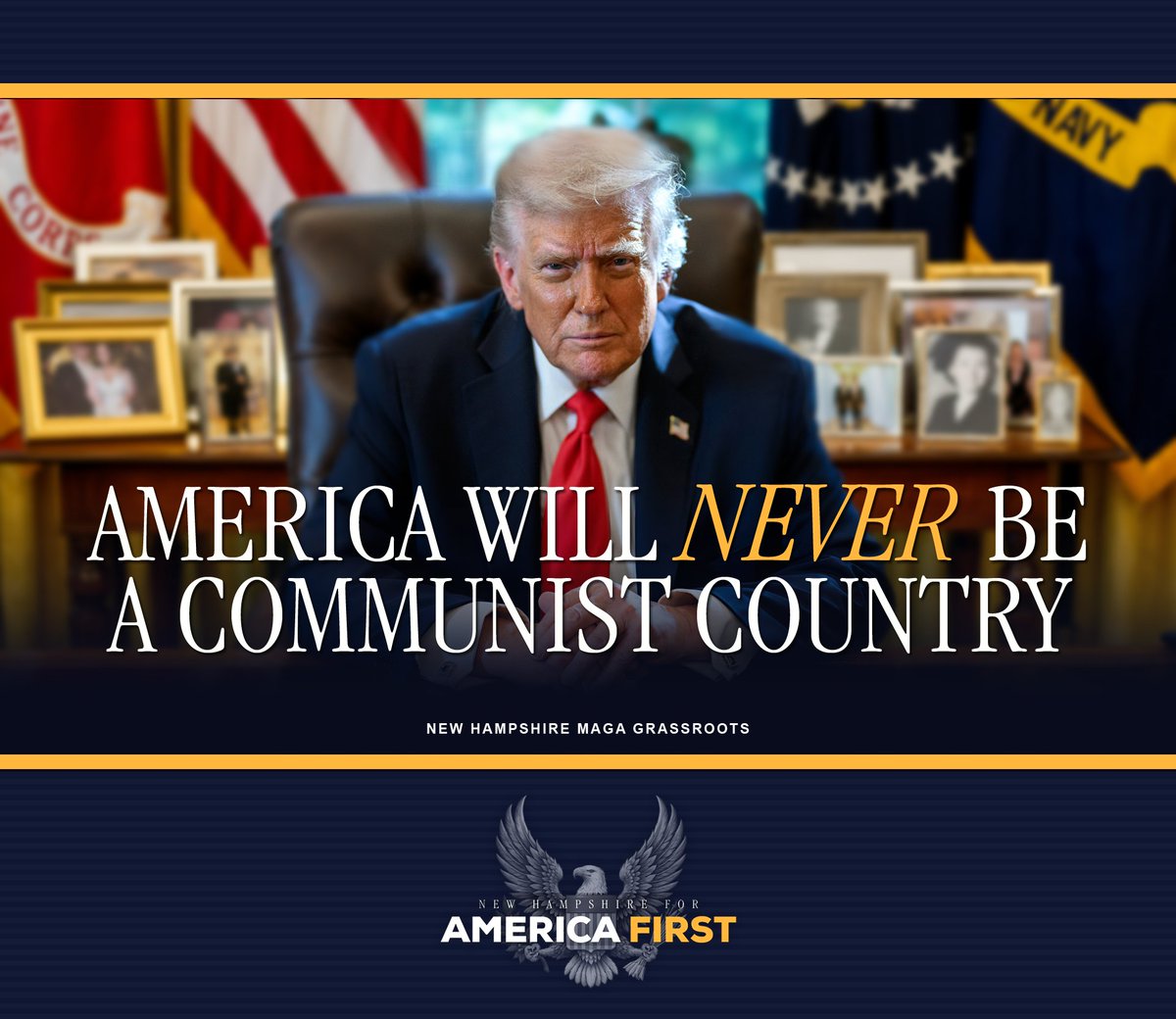 Nh4Trump603's tweet photo. America will NEVER be a communist country
๐บ๐ธ
#NHForAmericaFirst #NH4AF #NHMAGA #NHPolitics https://t.co/gGX8pUqFV4