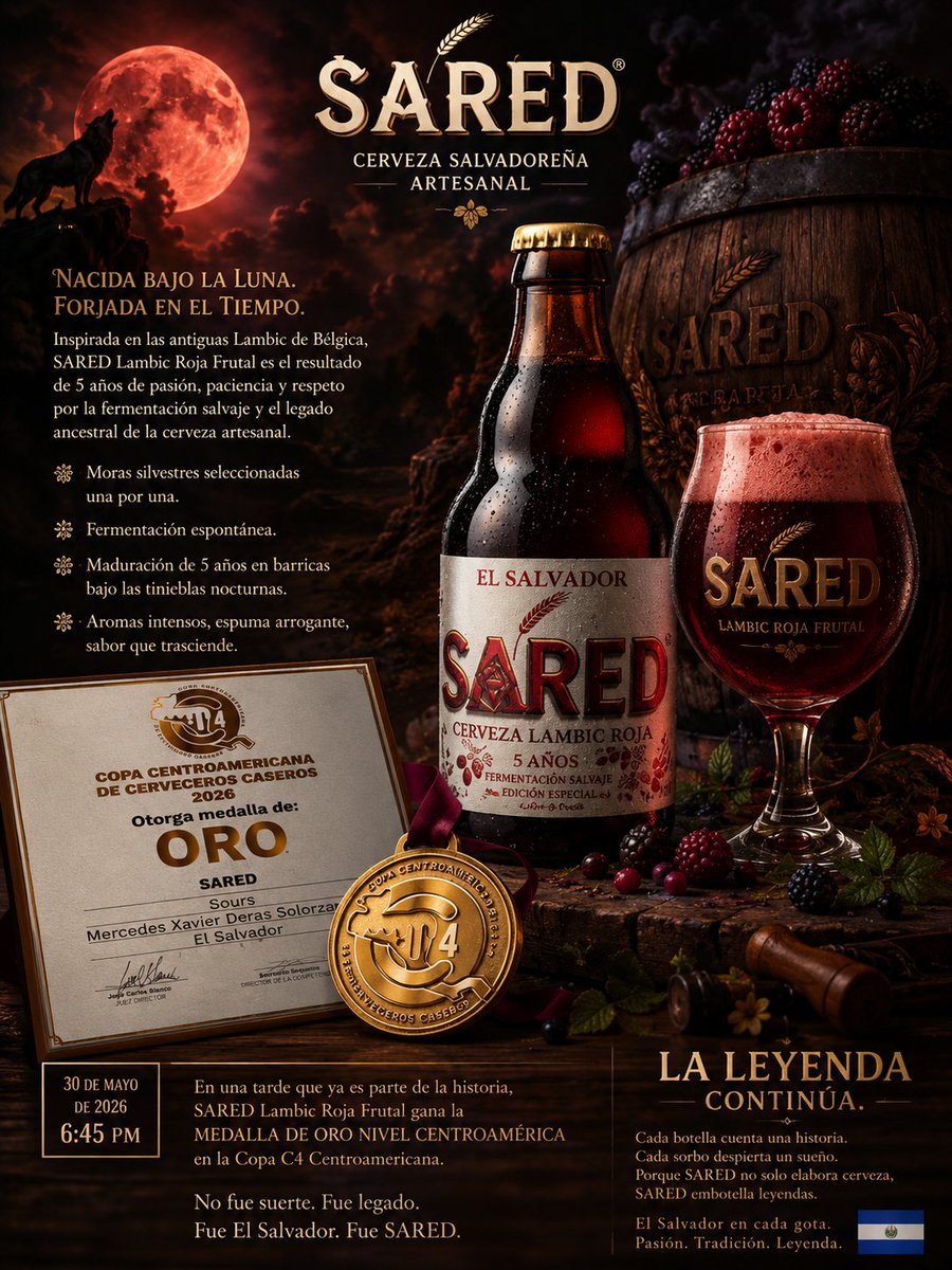 XavierDeras1's tweet photo. Cervesa lambic roja frutal ganadora de medalla de Oro Copa C4 Centro America https://t.co/qgfldz4GuC