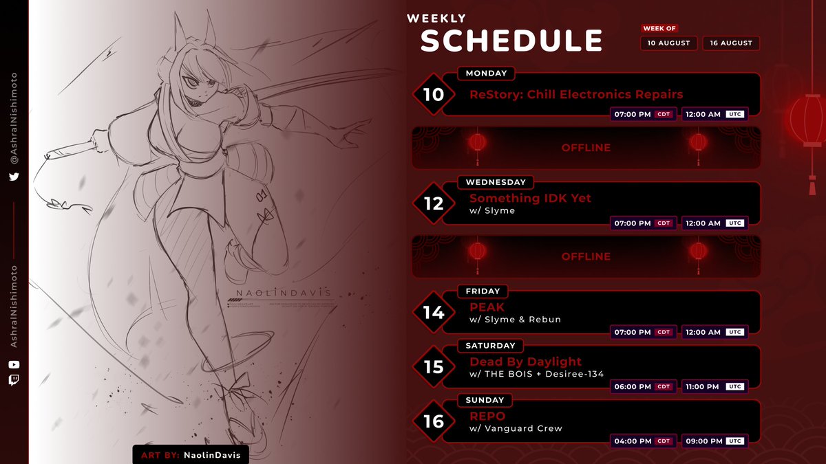 AshralNishimoto's tweet photo. Here's this week's #schedule ! :) https://t.co/aW9qVR9ITg