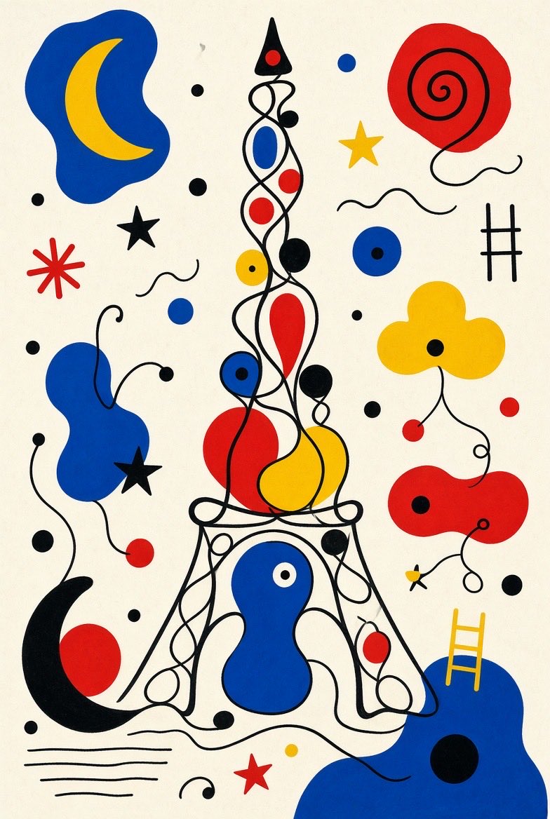 moKHATAAN's tweet photo. Prompt: Convert this [image] into an abstract drawing in the style of Joan Miró 
Try it and share your art

#abstract #art https://t.co/7JNMdi9Z0E