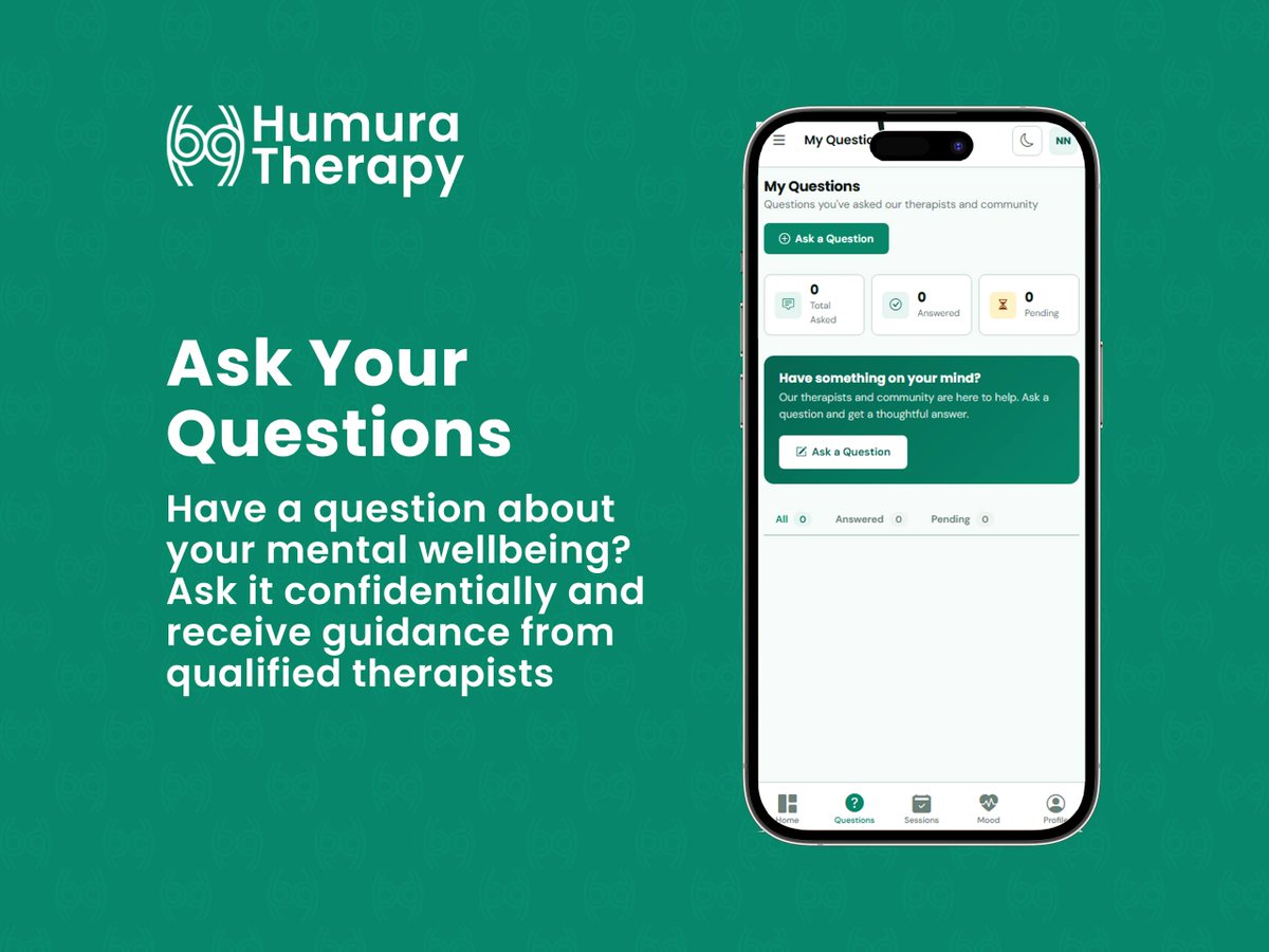 HumuraTherapy's tweet photo. Got a question about your mental wellbeing? You don't have to sit with it alone. 💚

With Humura Therapy, you can ask your questions confidentially and receive guidance from qualified therapists.

Ask your question: https://t.co/s0FQt8GDt9

#HumuraTherapy #MentalHealth https://t.co/CI1yvkw461