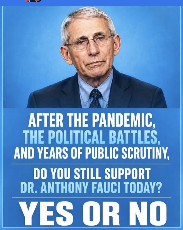 RechargAmerica's tweet photo. Do you still support Dr. Fauci ? https://t.co/5IYZr2lKjg